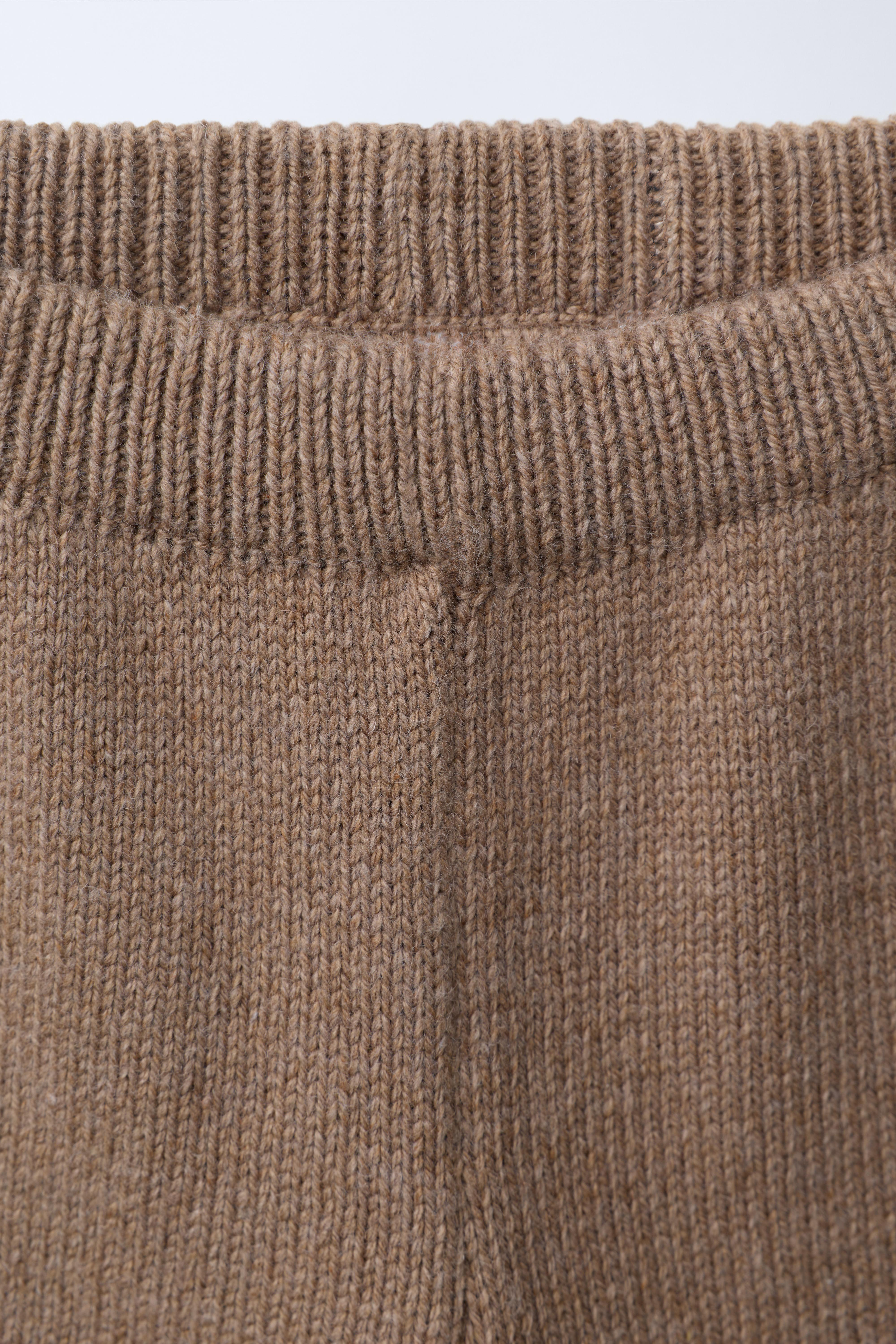 WOOL BLEND CULOTTE KNIT PANTS